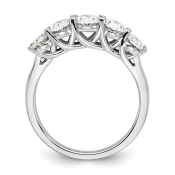 True Origin 14K White Gold 2 carat Lab Grown Diamond VS+ F+ Graduated Complete Oval Five Stone Ring — alternate view
