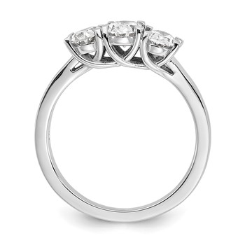True Origin 14K White Gold 1 1/4 carat Lab Grown Diamond VS+ F+ Complete Oval Three Stone Ring — alternate view
