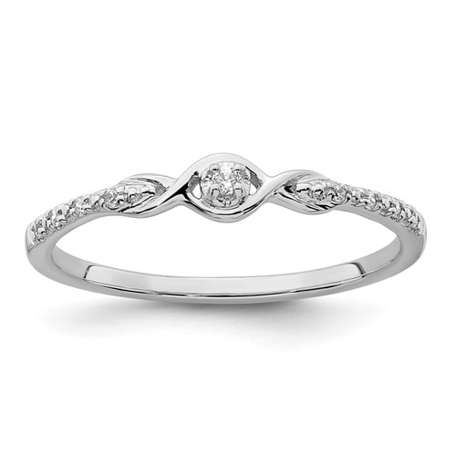 14k White Gold Polished Fancy Diamond Ring