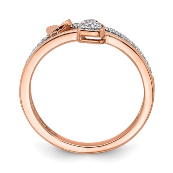 14k Rose Gold 1/8 carat Lab Grown Diamond VS/SI+ G+ Complete Hearts Ring — alternate view