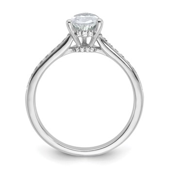 True Origin 14K White Gold 1/4 ct Lab Grown Diamond VS+ F+ Semi-Mount Pear Engagement Ring — alternate view