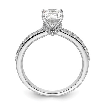 True Origin 14K White Gold 1/4 carat Lab Grown Diamond VS+ F+ Semi-Mount Oval Engagement Ring — alternate view