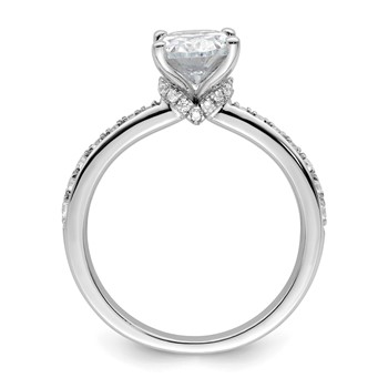 True Origin 14K White Gold 1/3 carat Lab Grown Diamond VS+ F+ Semi-Mount Oval Engagement Ring — alternate view