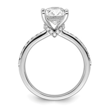 True Origin 14K White Gold 1/3 carat Lab Grown Diamond VS+ F+ Semi-Mount Oval Engagement Ring — alternate view