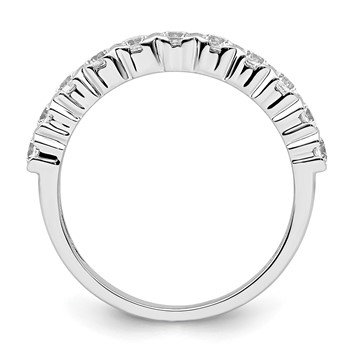14k White Gold 3/4 carat Lab Grown Diamond VS/SI+ G+ Eleven Stone Complete Fashion band — alternate view