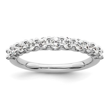 14k White Gold 3/4 carat Lab Grown Diamond VS/SI+ G+ Eleven Stone Complete Fashion band