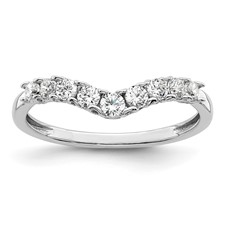 Image of 14k White Gold 3/8 carat Lab Grown Diamond VS/SI+ G+ Complete Concaved Band