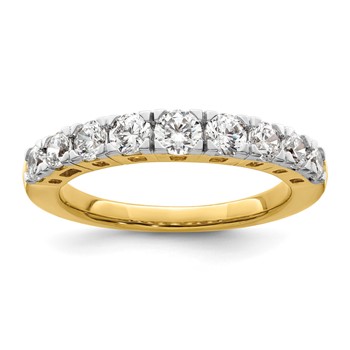 14k 1 carat Lab Grown Diamond VS/SI+ G+ Nine Stone Complete Fashion band