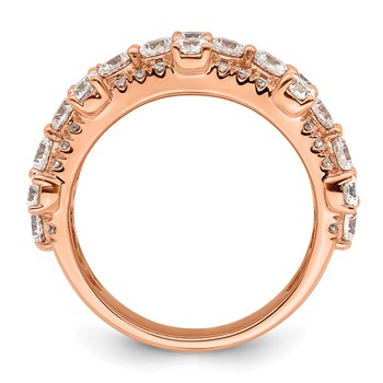 14k Rose Gold 2 1/2 carat Lab Gronw Diamond VS/SI+ G+ Complete Fashion Ring — alternate view