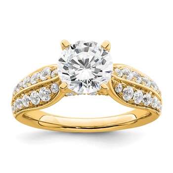 14k 5/8 carat Lab Grown Diamond VS/SI+ G+ 1 carat Center Round Semi Mount Engagement Ring
