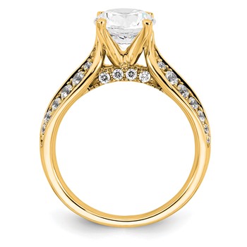 14k 5/8 carat Lab Grown Diamond VS/SI+ G+ 1 1/2 carat Center Round Semi Mount Engagement Ring — alternate view