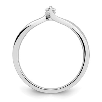 First Promise 14k White Gold Bypass 1/10 carat Round Diamond Complete Promise/Engagement Ring — alternate view