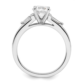 14K White Gold Semi-Mount Including 2-Baquette Side Stones Diamond Engagement Ring — alternate view