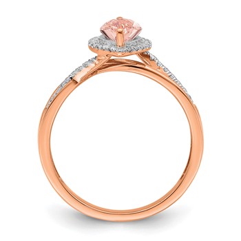 14k Rose Gold Complete Diamond/Morganite Marquise Engagement Ring — alternate view