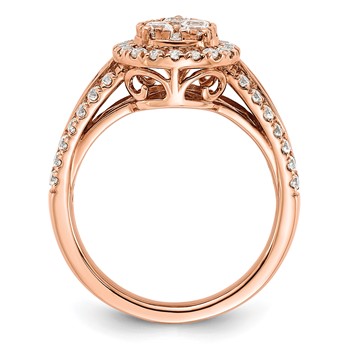 14k Rose Gold 1 1/4 carat Lab Grown Diamond VS/SI+ G+ Complete Cluster Engagement Ring — alternate view