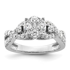 Image of 14K White Gold Lab Grown Diamond VS/SI+ G+ Cluster Ring
