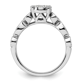 14k White Gold 3/4 carat Lab Grown Diamond VS/SI+ G+ Complete Cluster Engagement Ring — alternate view