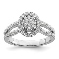 Image of 14K White Gold Lab Grown Diamond VS/SI+ G+ Cluster Ring