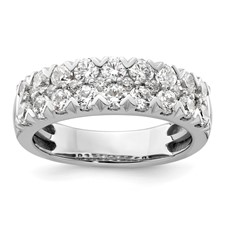 Image of 14k White Gold 1 1/2 carat Lab Grown Diamond VS/SI+ G+ Complete Double Row Fashion Band