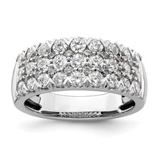 Image of 14k White Gold 1 1/2 carat Lab Grown Diamond VS/SI+ G+ Complete Triple Row Fashion Band