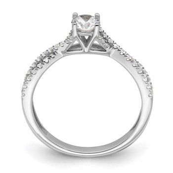 14k White Gold Criss-Cross 5/8 carat tw. Diamond Complete Engagement Ring — alternate view