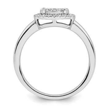 14k White Oval Halo Cluster 1/3 carat Diamond Complete Engagement Ring — alternate view