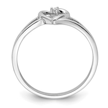 First Promise 14k White Gold Heart .01 carat Round Diamond Complete Promise/Engagement Ring — alternate view