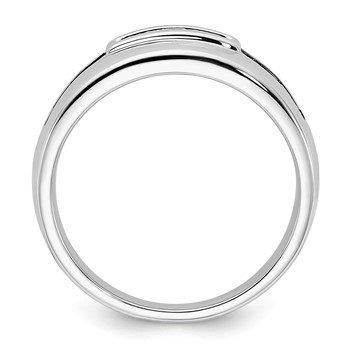 14K White Gold 1/4 carat White and Black Diamond Complete Men's Ring — alternate view