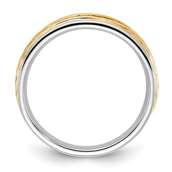 14K Two-tone 5-stone  Mens Ring, Mtg only, blank — alternate view