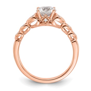 14k Rose Gold Diamond Semi-Mount Engagement Ring — alternate view