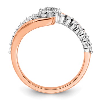 14k Two-Tone Rose and White Gold 1/3 carat Lab Grown Diamond VS/SI+ G+ Complete Fashion Ring — alternate view