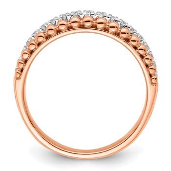 14k Two-tone Rose and White Gold 1/4 carat Lab Grown Diamond VS/SI+ G+ Complete Band — alternate view