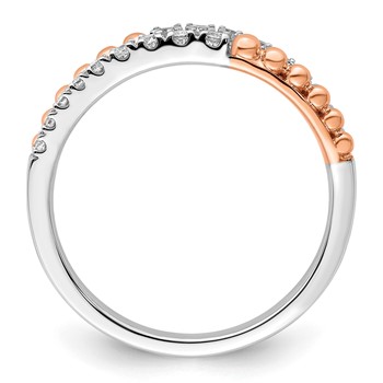 14k Two-tone Rose and White Gold 1/3 carat Lab Grown Diamond VS/SI+ G+ Complete Band — alternate view