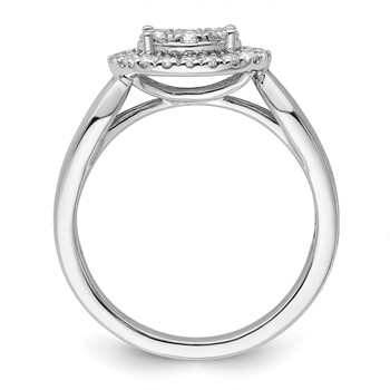 14k White Gold 1/2 carat Lab Grown Diamond VS/SI+ G+ Complete Cluster Engagement Ring — alternate view