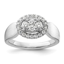 Image of 14k White Gold 1/2 carat Lab Grown Diamond VS/SI+ G+ Complete Cluster Engagement Ring