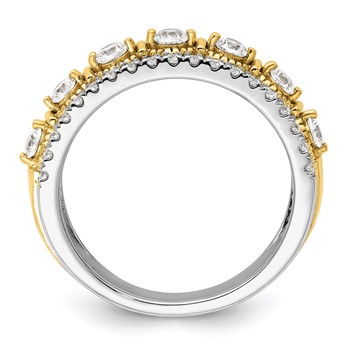 14k Two-tone 7/8 carat Lab Grown Diamond VS/SI+ G+ Complete Band — alternate view