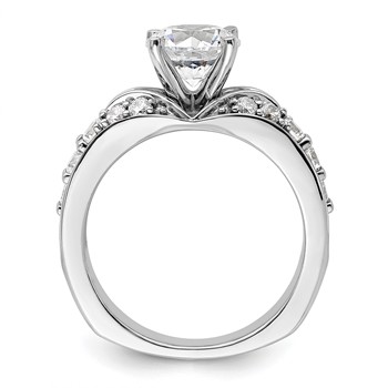 14k White Gold 5/8 carat Lab Grown Diamond VS/SI+ G+ 1 1/2 carat Center Round Semi Mount Shared Prong Engagement Ring — alternate view
