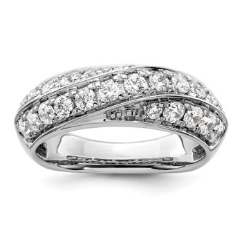 14k White Gold 1 carat Lab Grown Diamond VS/SI+ G+ Complete Band