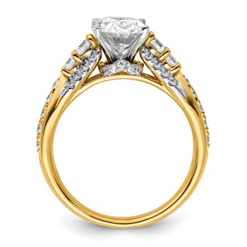 14k 5/8 carat Lab Grown Diamond VS/SI+ G+ 1 carat Oval Center Semi Mount Engagement Ring — alternate view