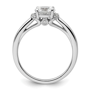 14k White Gold 1/20 carat Lab Grown Diamond VS/SI+ G+ 1 carat center Round Semi Mount Solitaire Engagement Ring — alternate view