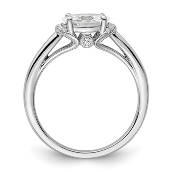 14k White Gold 1/20 carat Lab Grown Diamond VS/SI+ G+ 1 carat Center East-West Oval Semi Mount Engagement Ring — alternate view
