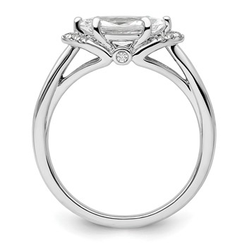 14k White Gold 1/20 carat Lab Grown Diamond VS/SI+ G+ 1 carat Center East-West Marquise Semi Mount Engagement Ring — alternate view