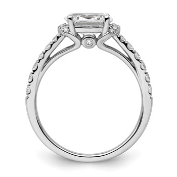 14k White Gold 1/3 carat Lab Grown Diamond VS/SI+ G+ 1 carat East-West Oval Center Semi Mount Engagement Ring — alternate view