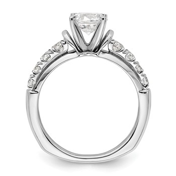 14k White Gold 1/2 carat Lab Grown Diamond VS/SI+ G+ 1 1/2 carat Center Round Semi Mount Shared Prong Engagement Ring — alternate view