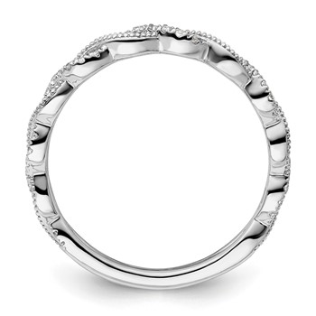 14k White Gold 1/6 carat Lab Grown Diamond VS/SI+ G+ Complete Wedding Band — alternate view