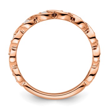 14k Rose Gold 1/5 carat Lab Grown Diamond VS/SI+ G+ Complete Wedding Band — alternate view
