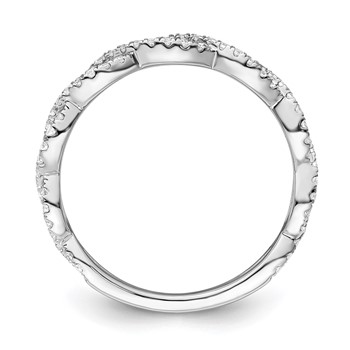 14k White Gold Complete Diamond Twisted Wedding Band — alternate view