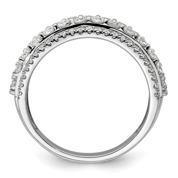 14k White Gold 1 1/2 carat Lab Grown Diamond VS/SI+ G+ Complete Fashion Band — alternate view