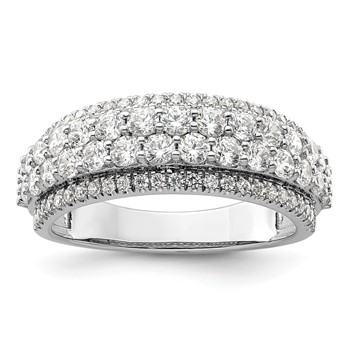 14k White Gold 1 1/2 carat Lab Grown Diamond VS/SI+ G+ Complete Fashion Band