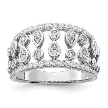 14k White Gold 3/4 carat Lab Grown Diamond VS/SI+ G+ Complete Fashion Ring